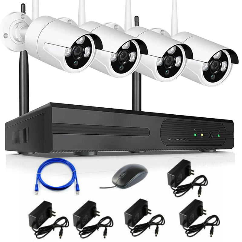 2MP 4 канала видео рекордер CCTV NVR набор ночного видения 4CH беспроводной 1080P NVR на открытом воздухе дома и поддержкой wi-fi система безопасности CCTV