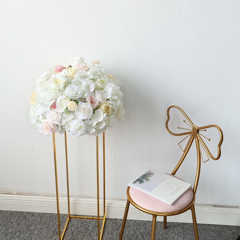 OEM Centerpieces Wedding Table White Rose Hydrangea Road Artificial Flower Balls