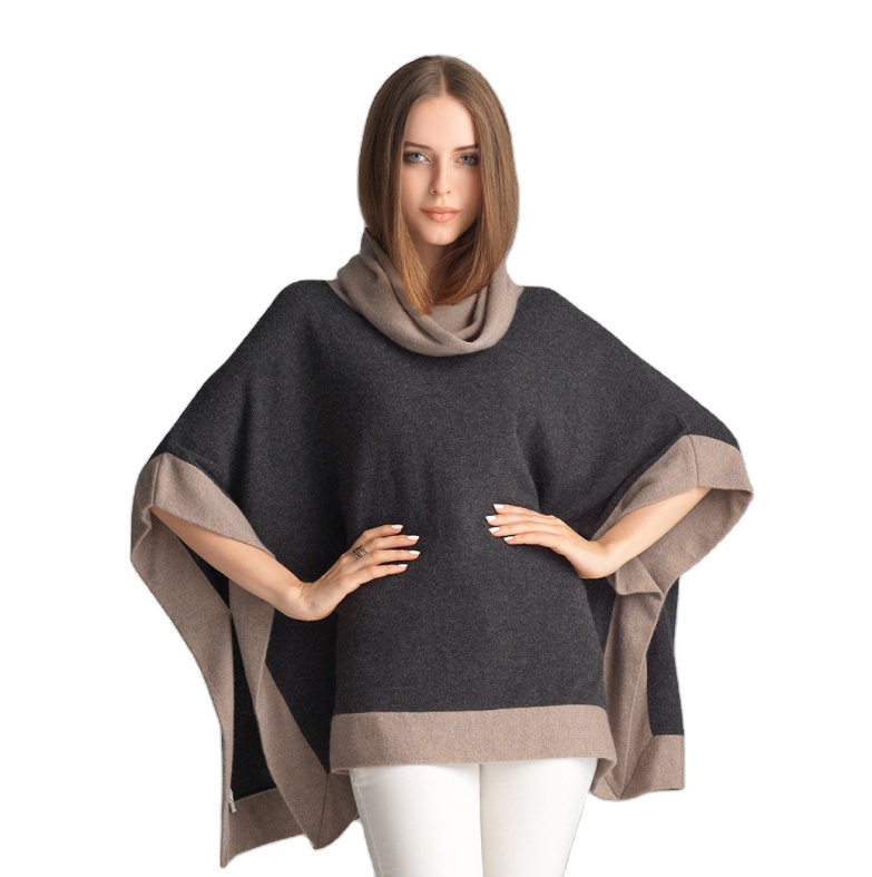 Nepal High Quality Knitted Poncho in Cashmere For Women OEM/ODM