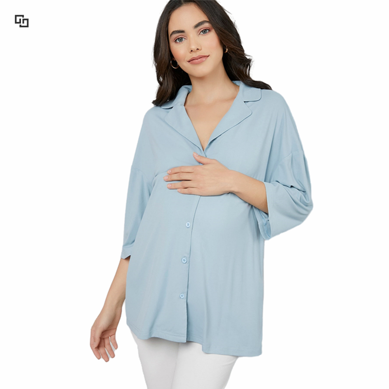Newarrival women bamboo summer clothes maternity breathable plus size OEM support pregnent breathble radaition protection pajama