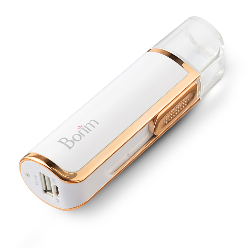 USB перезаряжаемый портативный паровой вапорайзер для лица, нано-распылитель тумана, увлажнение кожи с внешним аккумулятором 3000 мАч, влагомер