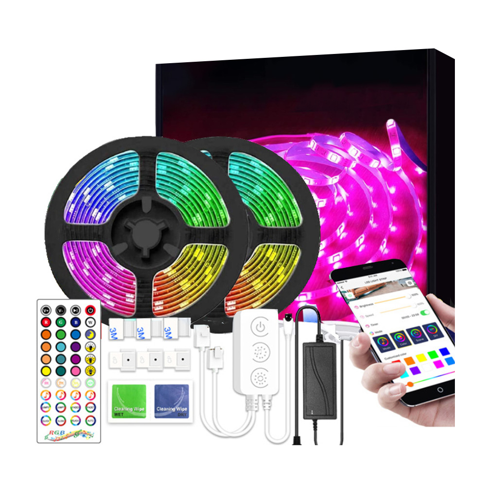 Домашнее украшение свет Рождество красочные сменные 12V DC RGB Смарт светодиодные полосы цветной светодиодный свет с пультом дистанционного управления