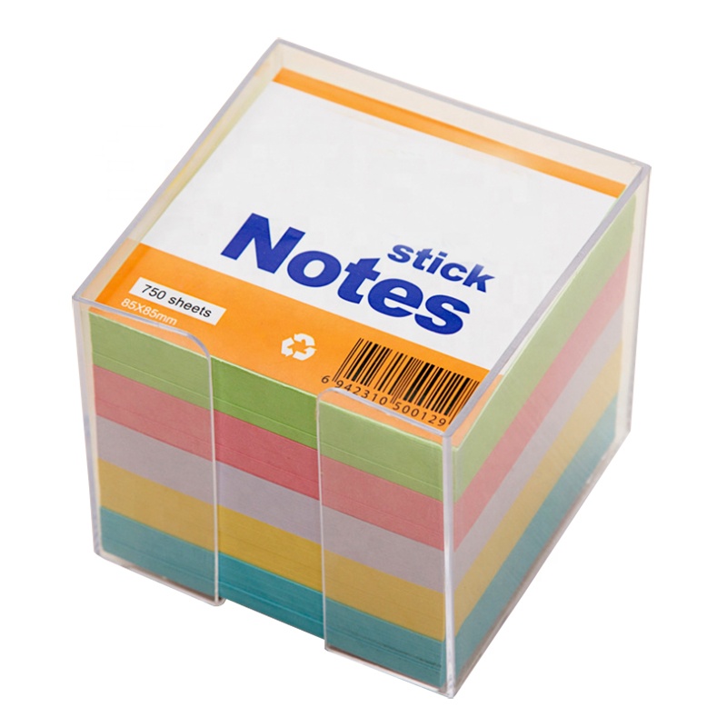 Memo block sticky note pads with customized writing pads in pvc box for office or promotional