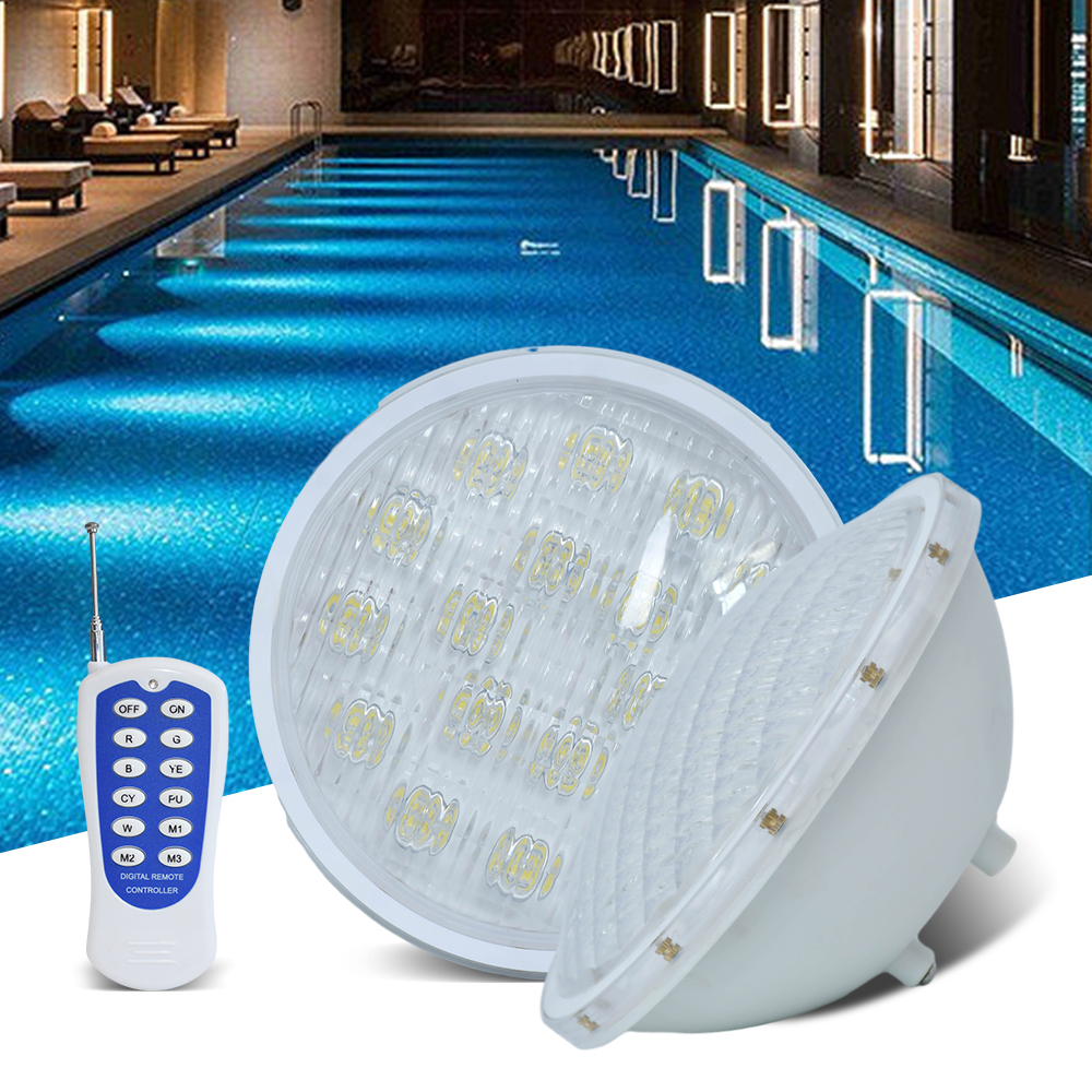 led par56 Pool light Outdoor waterproof thickened glass underwater light rgb color-changing embedded pool light