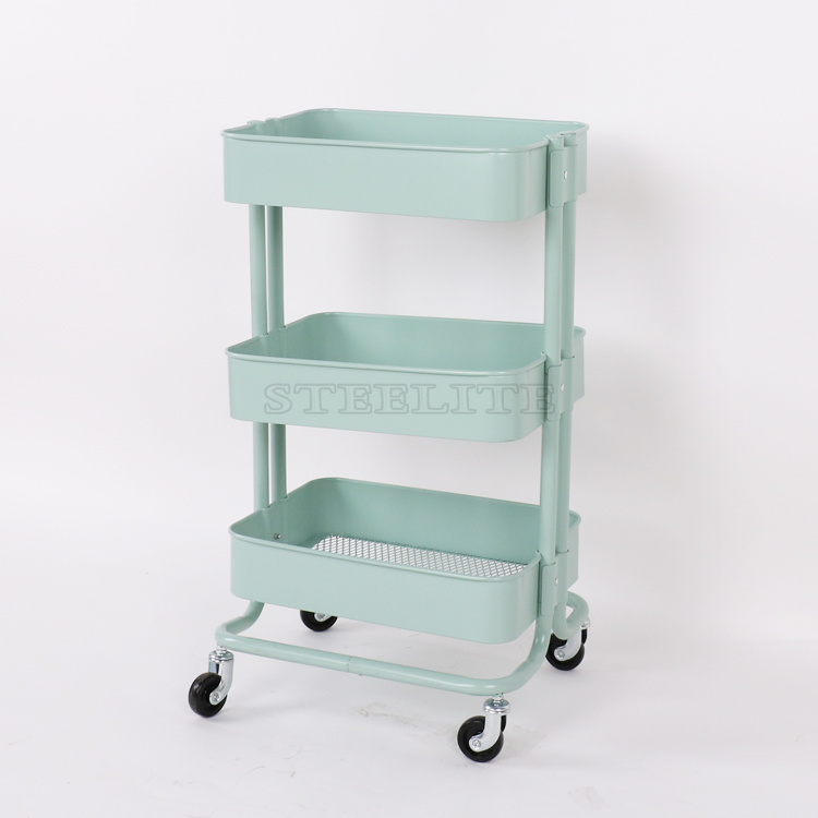 3 Tiers Kitchen Vegetable Cart Storage Cart Utility Trolley
