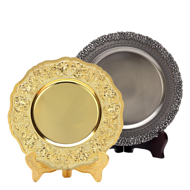 Manufacture Zinc Alloy Metal 3d Plate Antique Bronze Gold Souvenir Metal Embossed Logo Metal Souvenir Plate