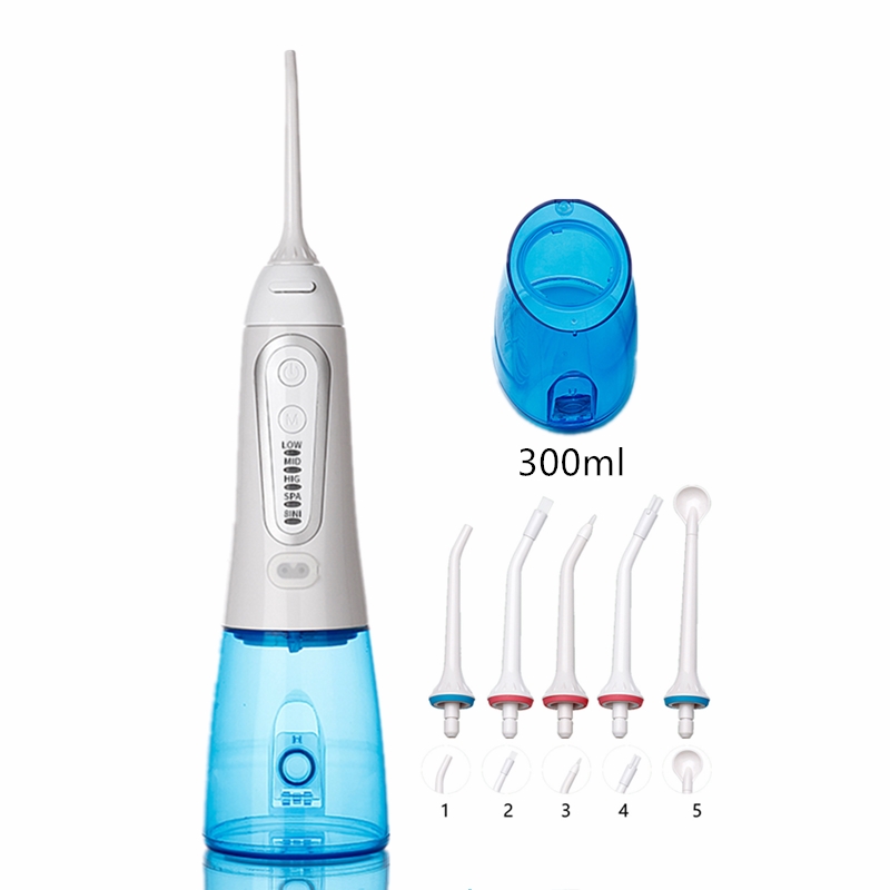 Amazon Hot Sale Portable 300ml 5 Modes Teeth Cleaning Set Oral Irrigator Water Flosser