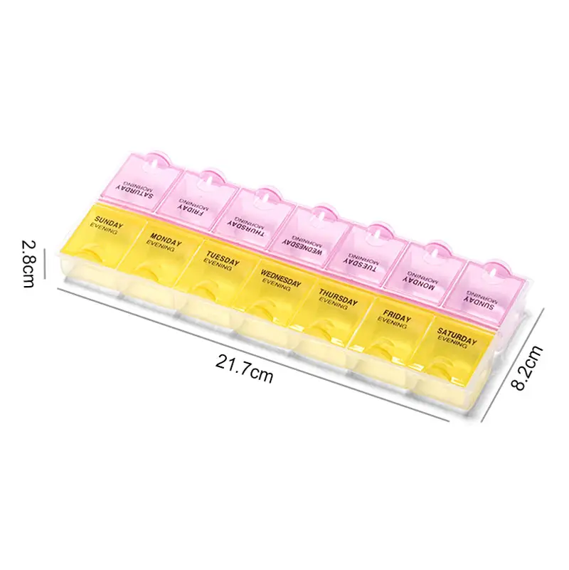 Daily Pill Organizer (Twice-a-Day) Weekly AM/PM Pill Box  Medication Organizer 7 Day Pill Container