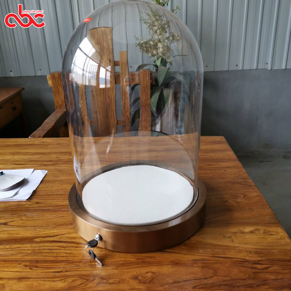 Большой стеклянный купол ручной работы D35 x H50cm, «Колокол», витрина с металлической основой для демонстрации ювелирных изделий, коллекционных предметов