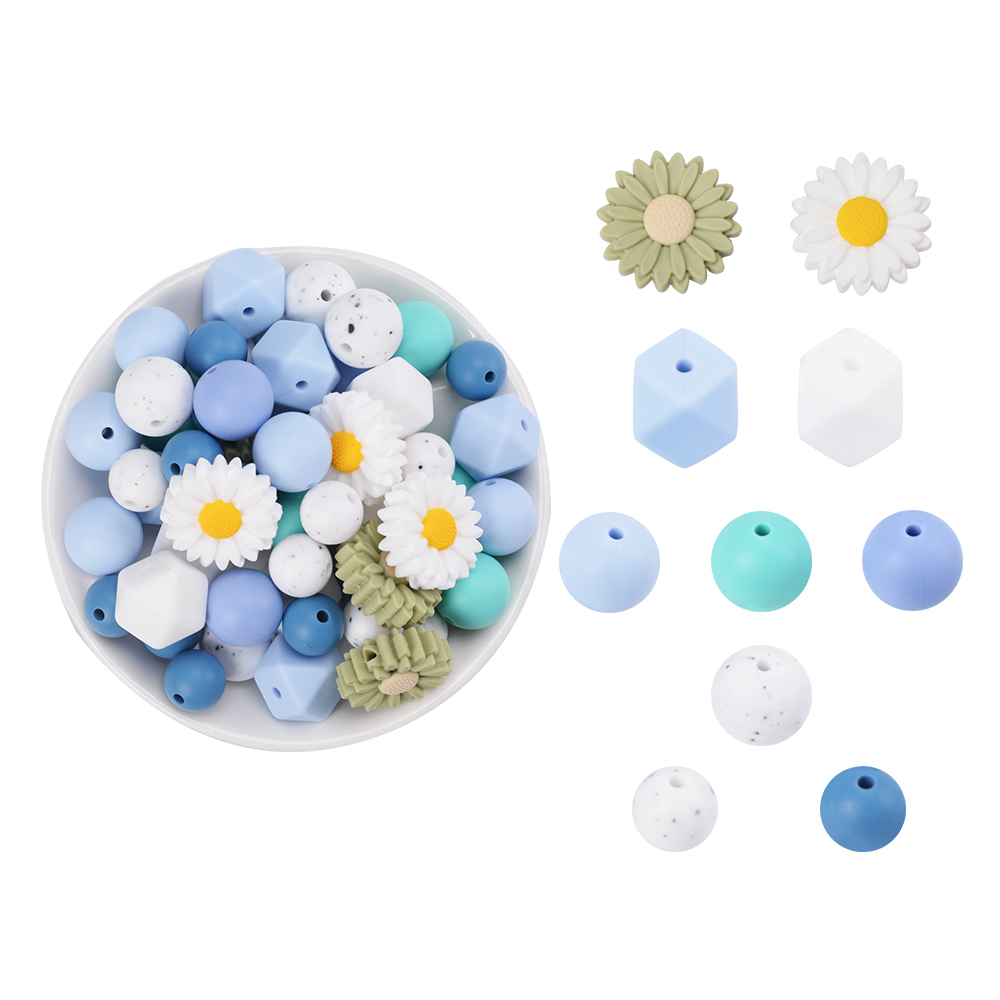 Wholesale Loose Baby Teether Round Silicone Teething Bead Other shape Mixed Beads for Jewelry