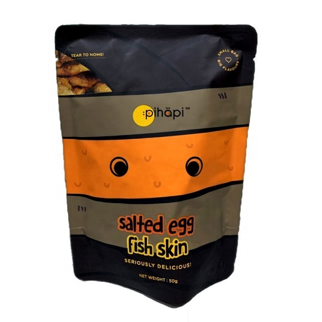 Pihapi Authentic Fish Skin Snacks - Original Salted Egg, Salted Egg Spicy & Sichuan Mala Flavour