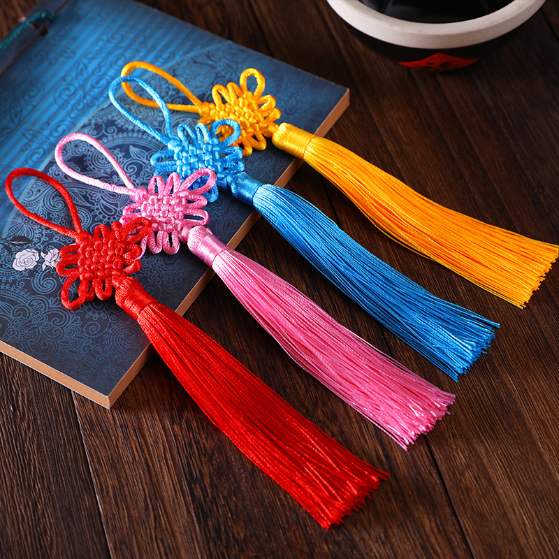 2021 Polyester Fiber Chinese Knot Tassels For Clothes 21cm Handmade Chinese Knot Tassells For Home Decoration