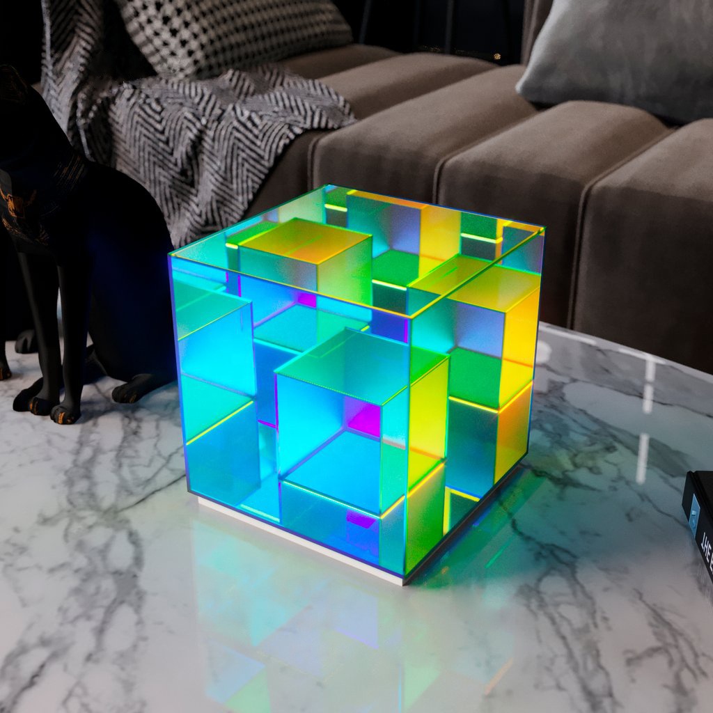 Modern living room bedroom decoration LDE lights Rubik's cube colours cube desk lamps