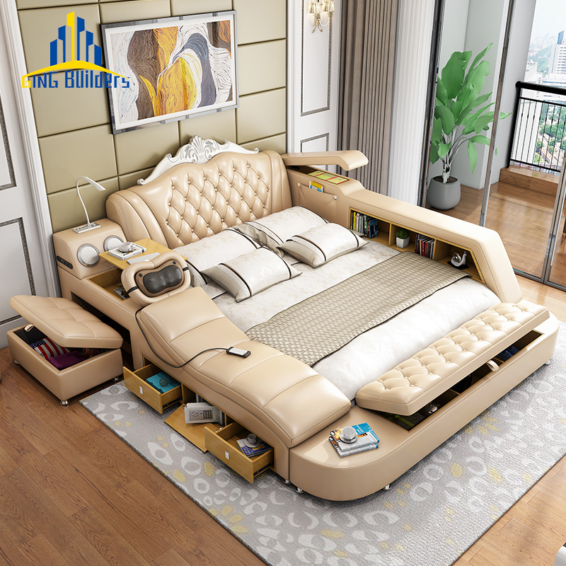 Ging Builders High Quality Chambre A Coucher King Size Bed Comforter Set, Factory Price Bedroom Sets King Size Bed Luxury