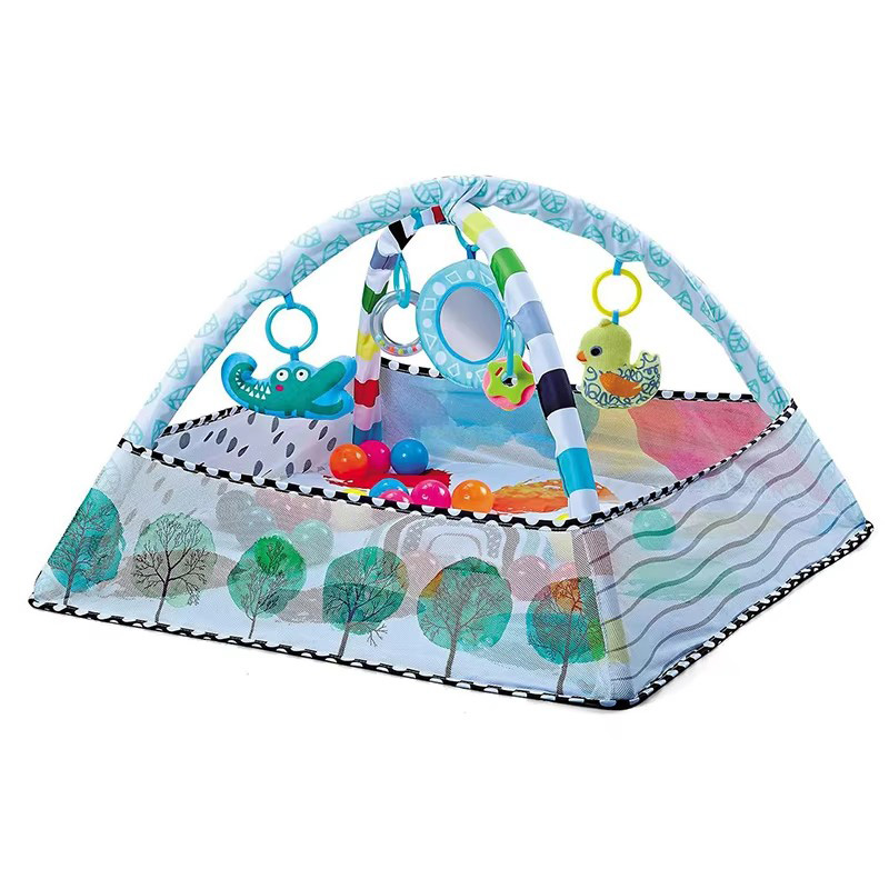 Wholesale 2-in-1 Educational Infant Activity Gym Play Mat Multi-Functional Interactive Baby Blanket Ocean Balls Game Mat Model