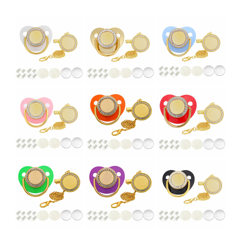 Custom Bling Blanks Sublimation Pacifier Baby Logo Printed Silicon Pacifier Luxury Personalized Custom