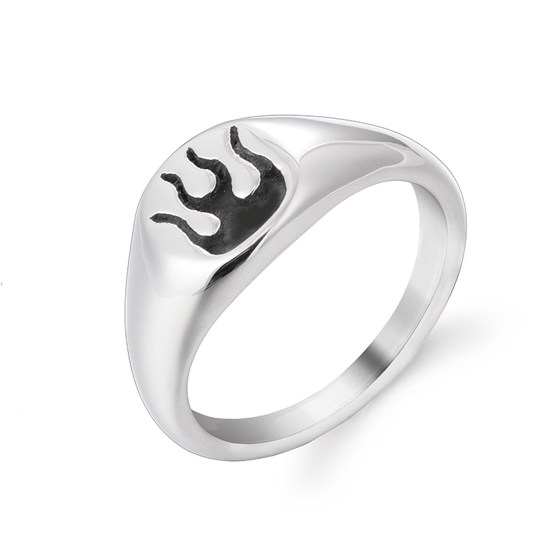 JR0110 Factory wholesale stainless steel flame rings men's steel ring Jewelry