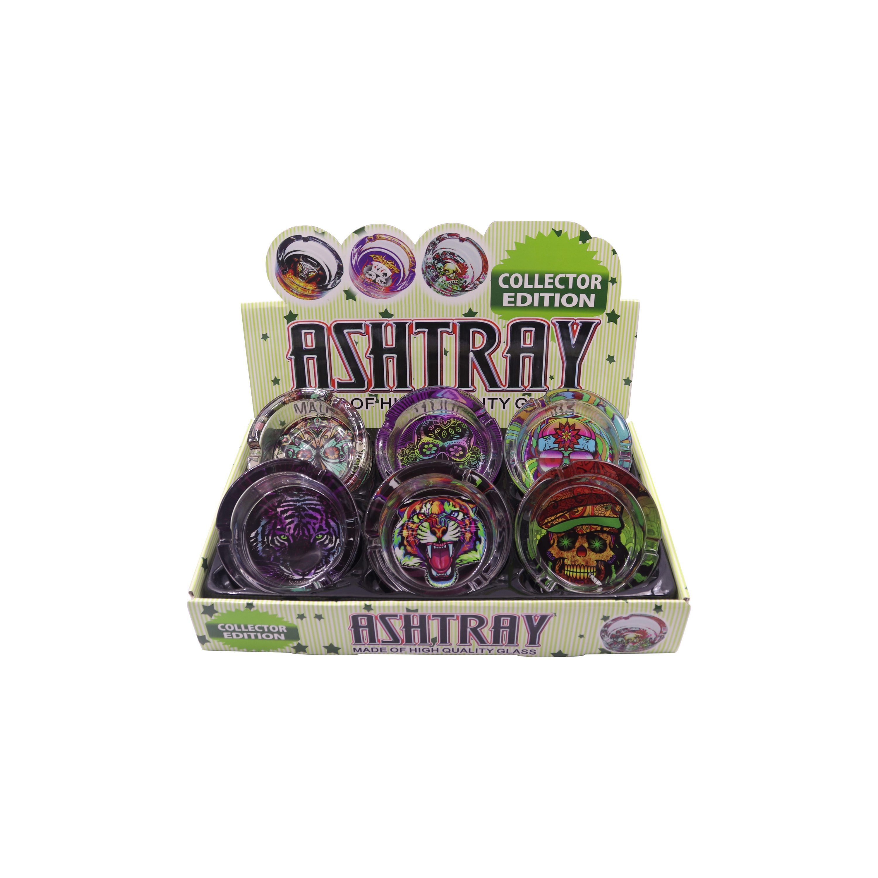 Joli Custom Ashtray High Quality Skull Tiger Luxury Ashtray Glass Ashtray Smoking Accessories Smoking Set Tray Custom Printed