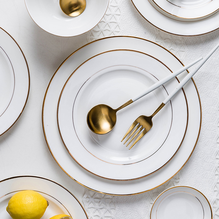 Royal Ware Round Porcelain Catering Plates Ceramic Dinner Plates Sets Dinnerware for Restaurant