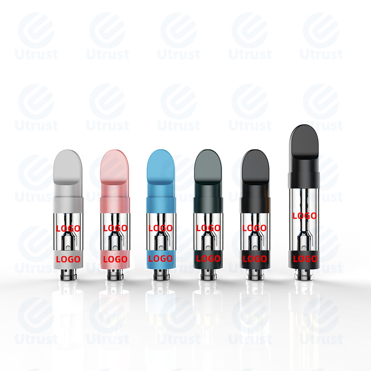 Private Label Empty Vaporizer Cbd Oil glass cbd cartridge With flat aluminium mouthpiece For Relieve Stress