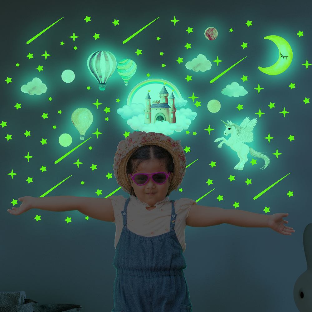 night glow in the dark castle wall sticker