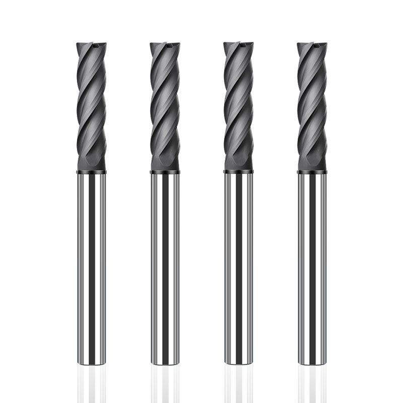 AZZKOR 4F Endmills Color-Ring Diamond Coating Tungsten Steel Graphite Specific Milling Cutter Tools For CNC Mechanical TGM-HRC70