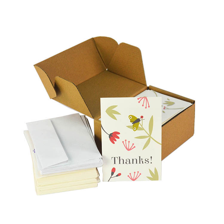 Wholesale printed thank you cards greetings cards with envelopes