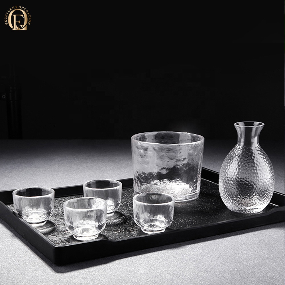 Amazon Hot Sale Creative Japanese Gold Rim Sake Cup Set Handmade Shochu Pots