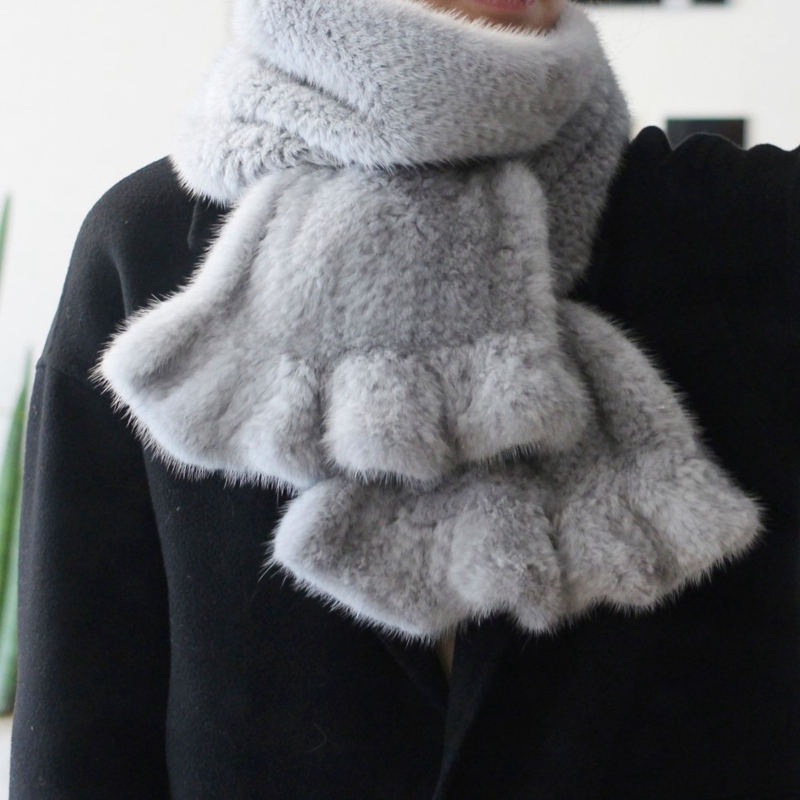 High luxury exquisite sable fur Scarf female mink knitting Scarf shawl winter