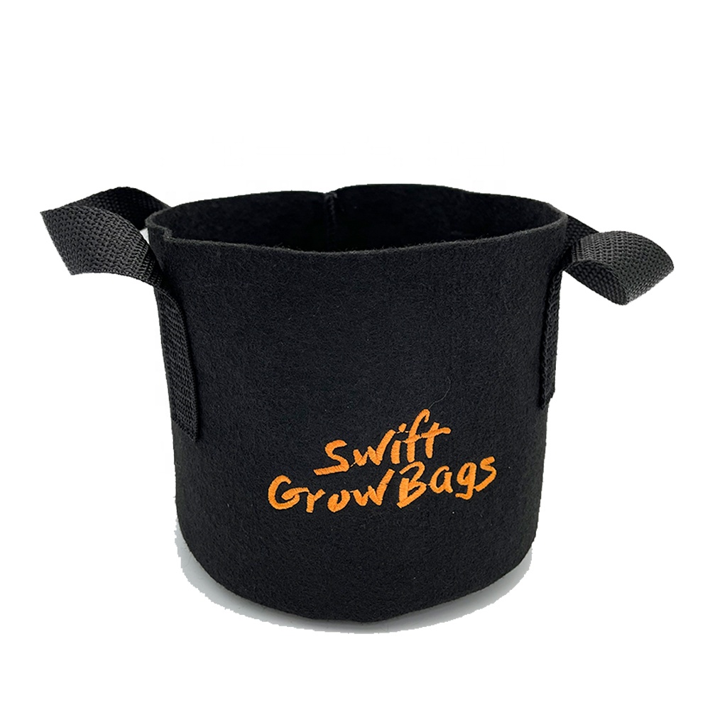 Felt Grow Bag Garden Plant Bags Aeration Fabric Pots With Handles Black