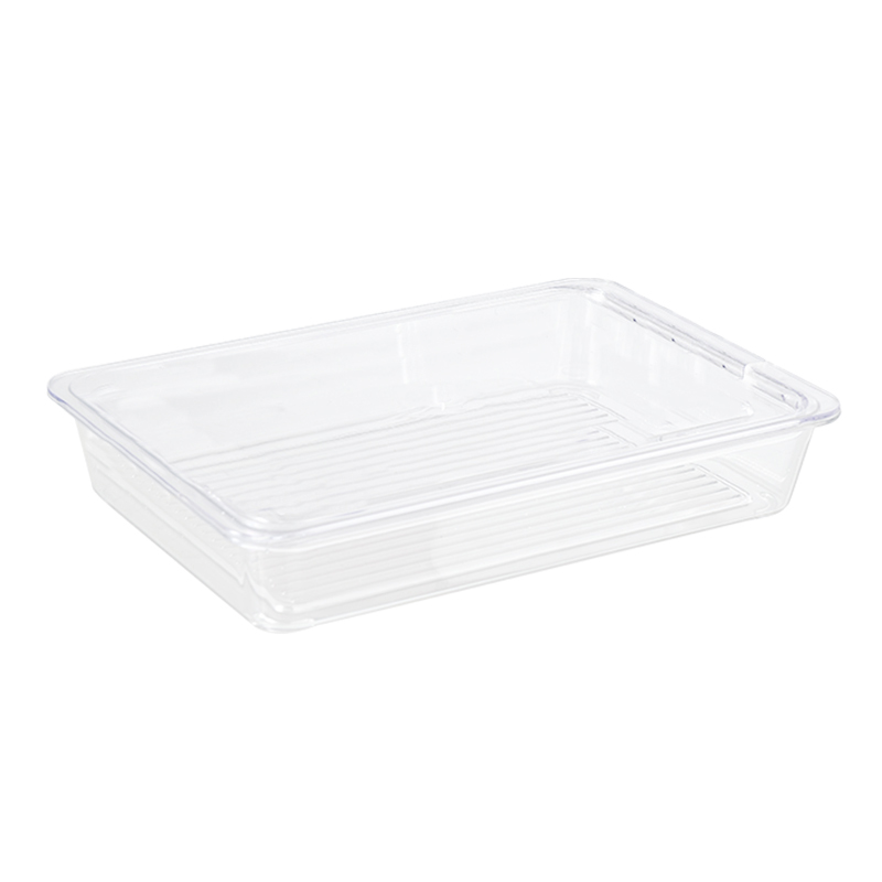 wholesale rectangle desktop custom clear fruit food PET decorative box containers storage tray