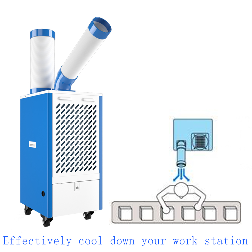 220V 50Hz 9000BTU охладитель воздуха Портативный кондиционер воздуха промышленный Чиллер с регулируемые направление мобильный охлаждения выпускной трубы
