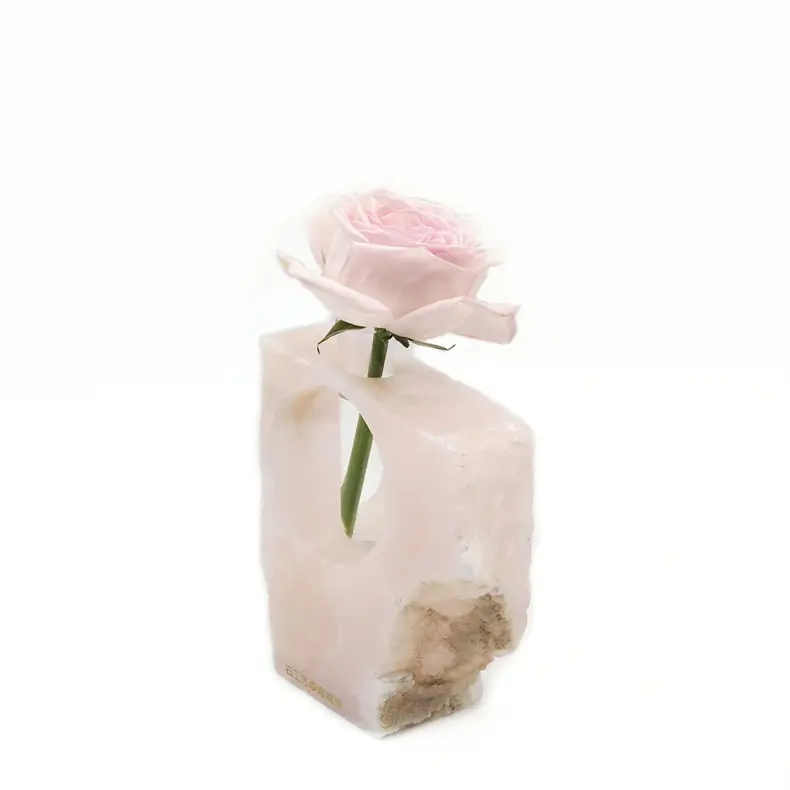HZX, оптовая продажа, натуральный камень, домашний Свадебный ретро, нордический подарок, искусственные растения, jarrones, розовый оникс, роскошные вазы