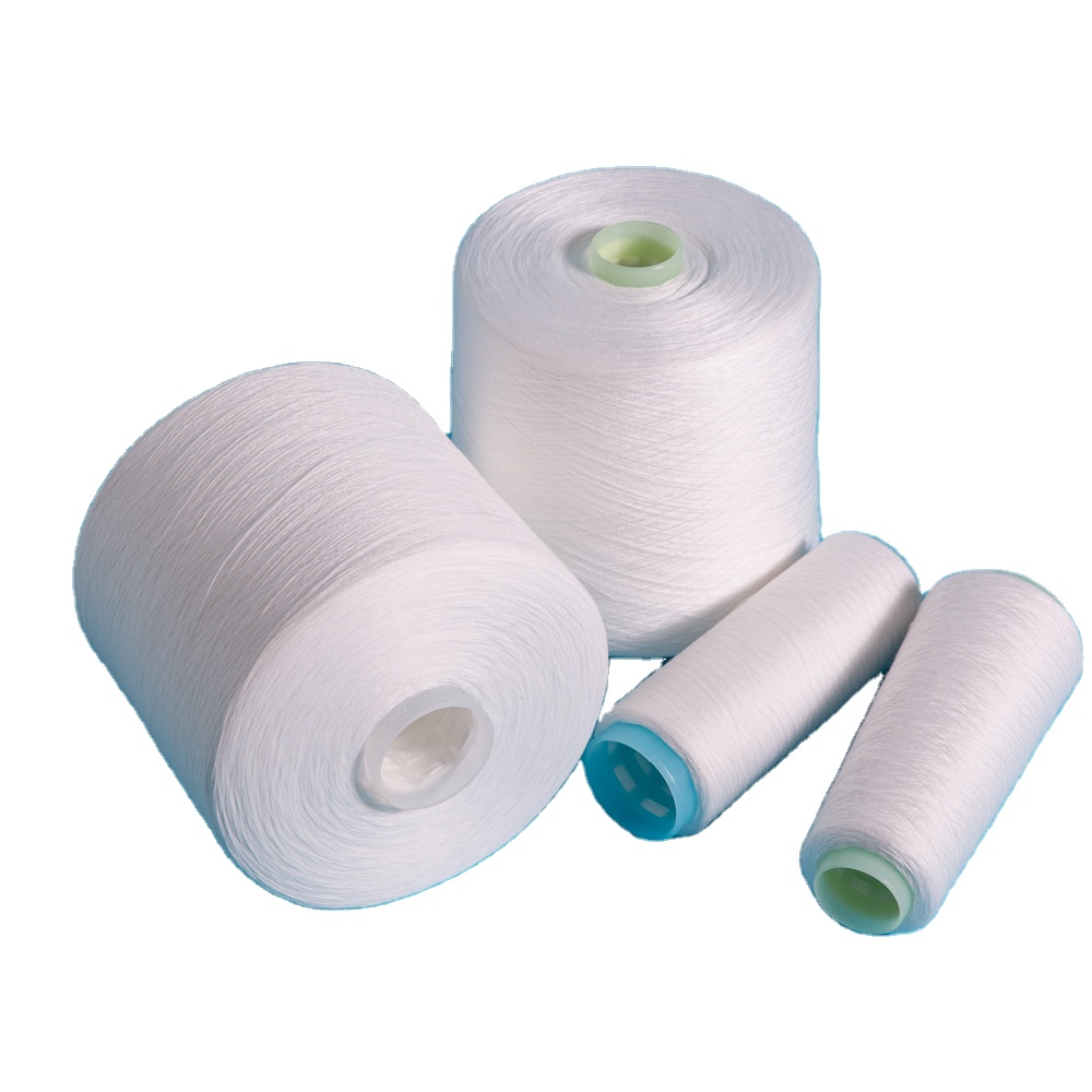 factory 42/2 Spun Polyester Yarn  rawwhite  polyester yarn colored threads Wholesale Polyester Yarn