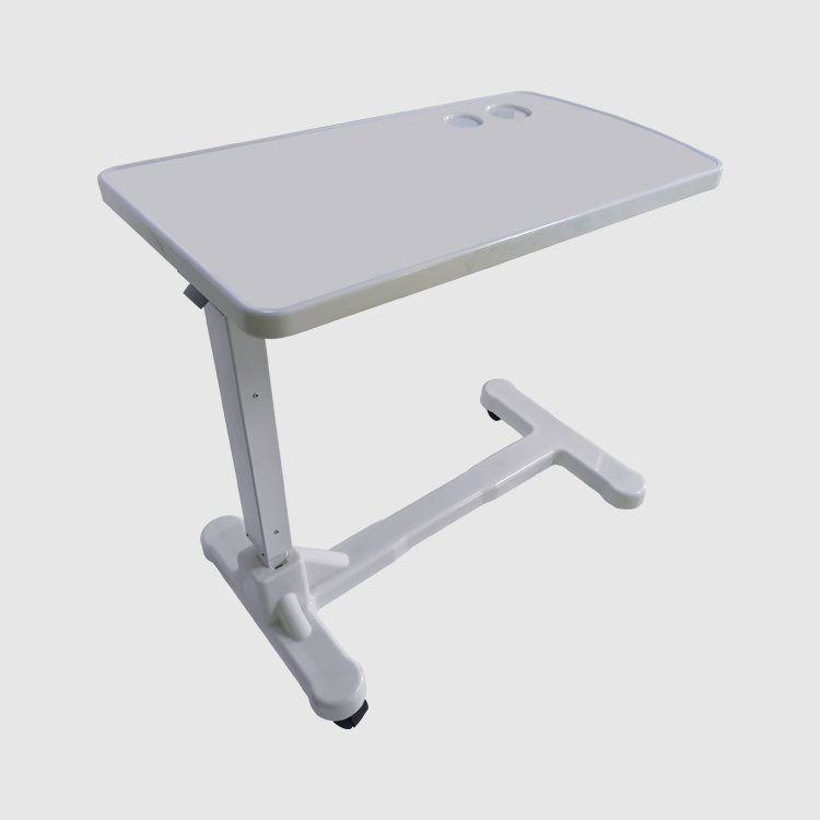 Overbed Table - Swivel Wheel Rolling Tray Table - Adjustable Bedside Table for Home, Hospital - Over Bed Laptop Reading Eating