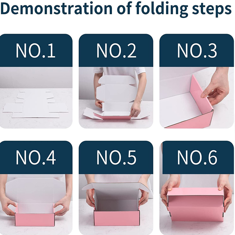 Customized Logo Pink Shipping Boxes For Hoodies Foldable Corrugated Carton Box Underwear Clothing Packaging Mailer Boxes