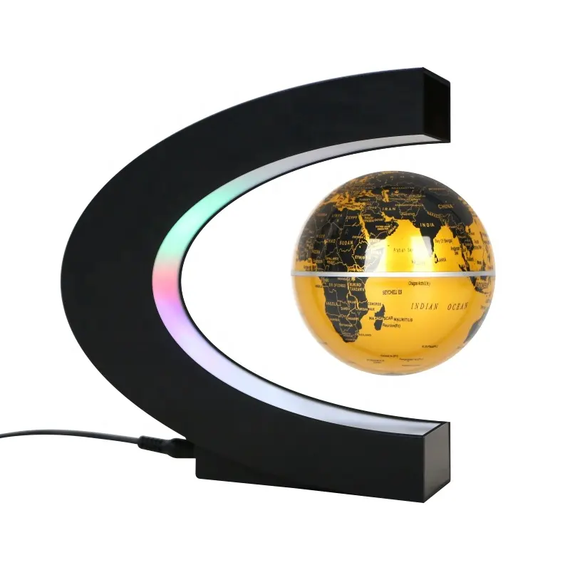 Home Decoration 4 Inch World Earth Globe Map Led Magnetic Levitating Rotating Floating Globe
