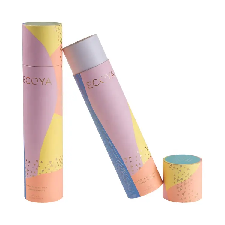 Customized printed biodegradable small cylinder poster incense packaging tube jar