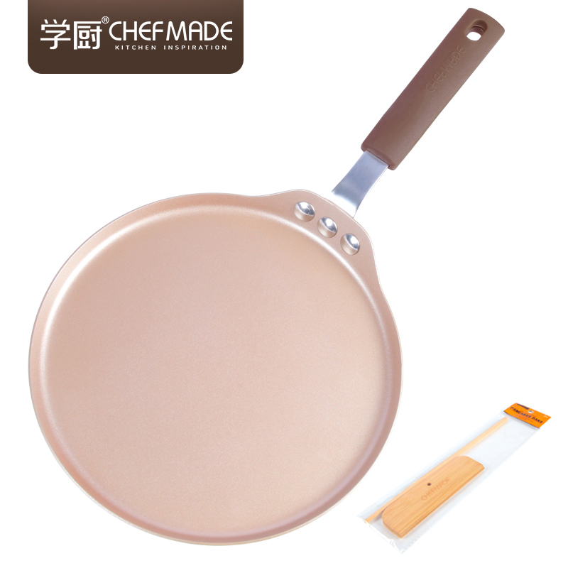 CHEFMADE WK9863 8 inch Carbon Steel Nonstick Pancake Non Stick Crepe Pan with Insulating Silicone Handle