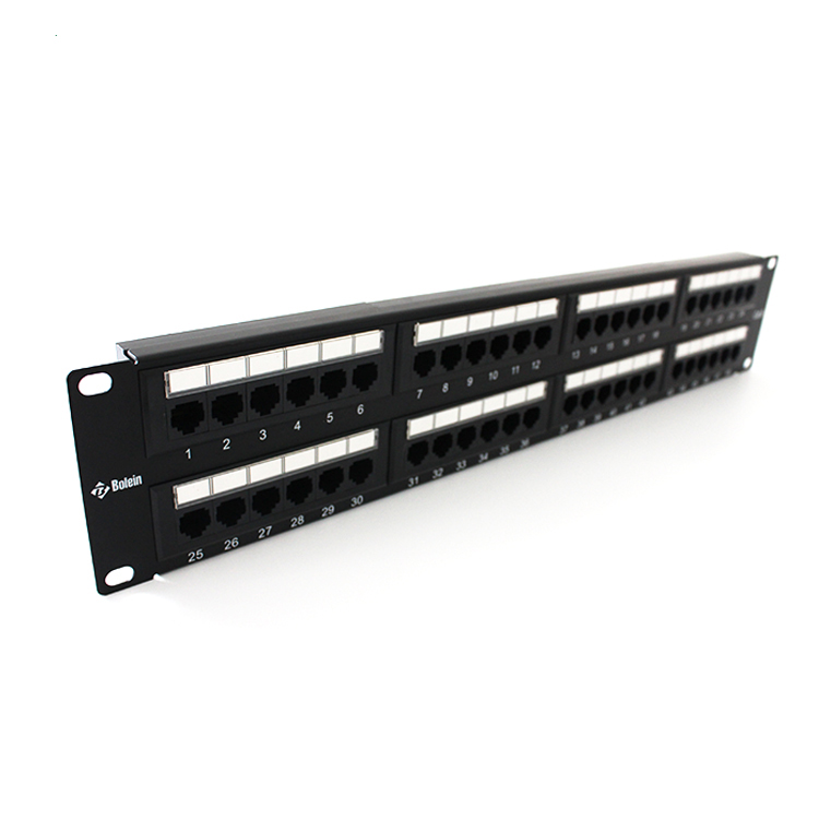 IDC Тип Ethernet кабельных систем лодед ODF стойку Кабельный организатор 2U UTP 48 портов Cat6 коммутационная панель