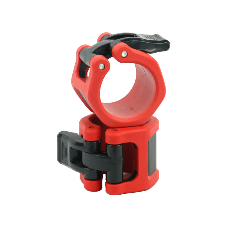 Round rubber coated barbell buckle collar