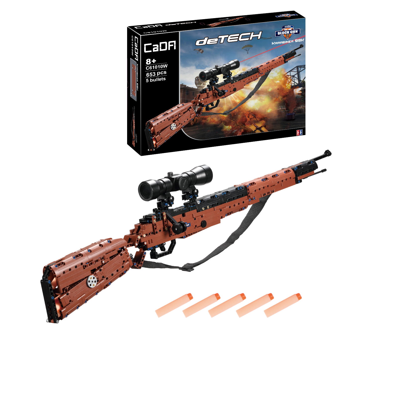Outdoor Shooter Playing Toy Guns for Boys Building Blocks Toy Gun DIY Pistol Rifle Can Fire Bullets