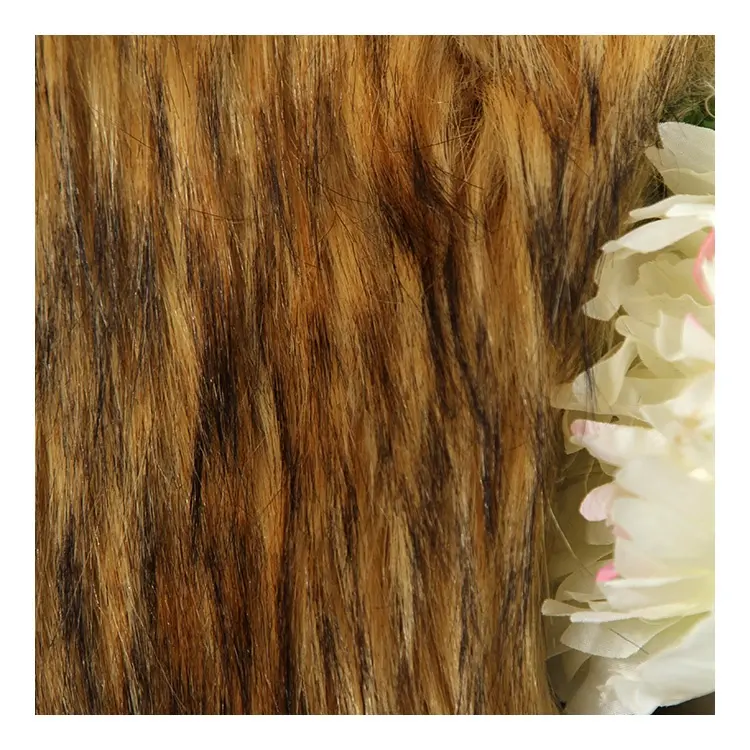 100% Acrylic Luxury Animal Jacquard Fake Faux Raccoon Fur Fabric