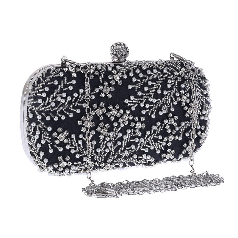 Wholesale Pearl Flower rhinestone Embroidery Beaded Clutch Evening Bags for Women Formal Party Wedding Purses