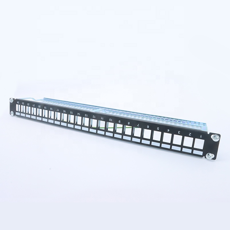 24 порта Cat5e cat 6 Cat6a cat7 cat6 rj45 модульный 19-дюймовую стойку FTP пустой патч-панель стеллаж для выставки товаров экранированный stp пустой патч-панели