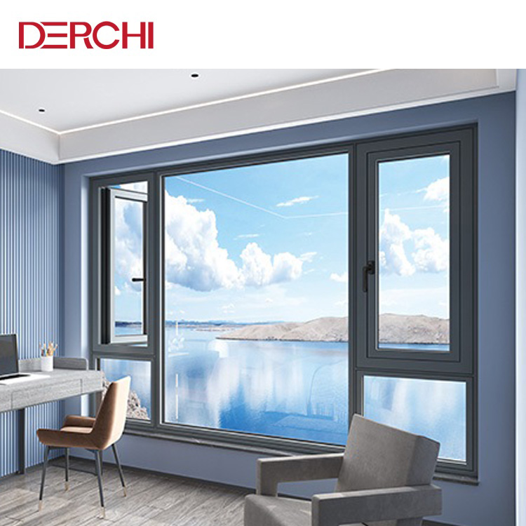 Hurricane Impact Windows Thermal Break Aluminum Casement Window Double Toughened Glass Aluinum Window