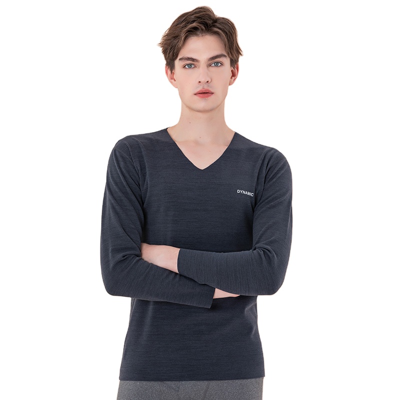 2021 cheap Long Sleeve seamless men's underwear clothing Thermal fleece velvet top base layer