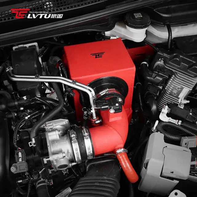 Эффективный красный алюминиевый воздушный фильтр в форме гриба для системы кондиционирования воздуха двигателя Honda Fit GK5