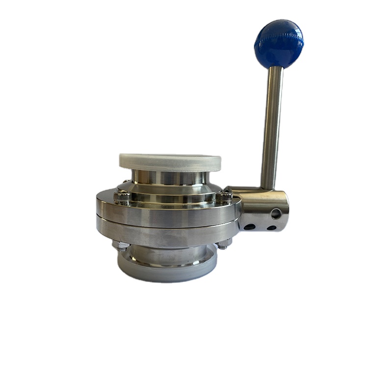 304 316L stainless steel sanitary tri clamp ferrule manual butterfly valve