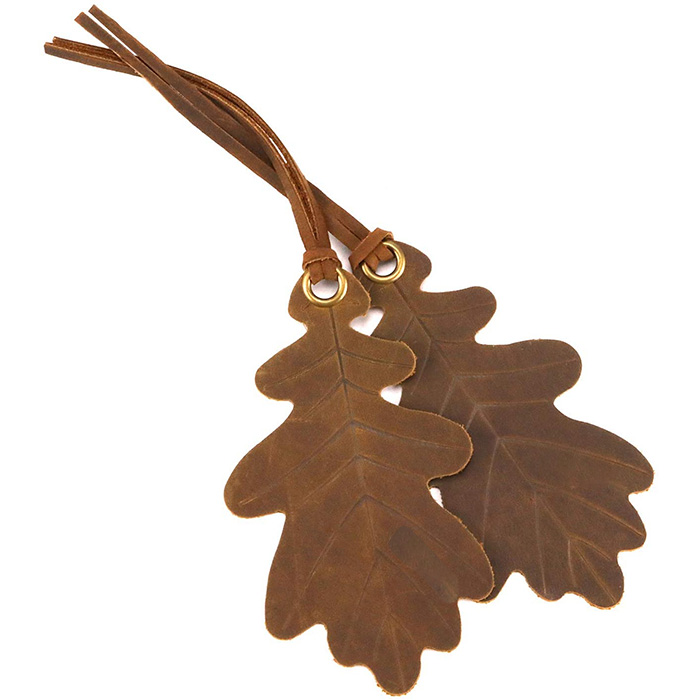 Leaf-Bourbon Brown Leather Bookmark